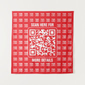 Promotionele QR-code (bewerkbaar) met Logo Pattern Wandkleed (Voorkant)