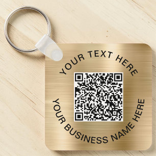 Promotionele QR-code goud Sleutelhanger