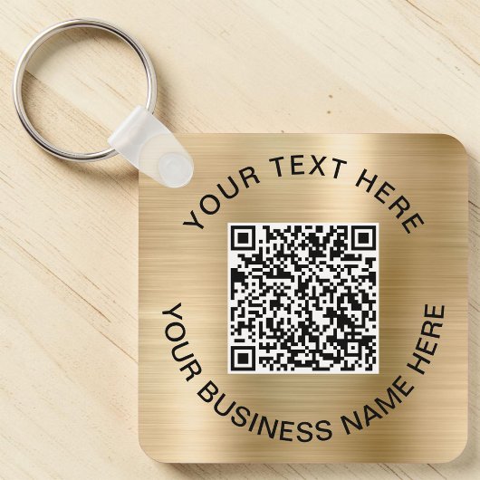 Promotionele QR-code goud Sleutelhanger