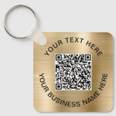 Promotionele QR-code goud Sleutelhanger (Voorkant)