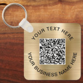 Promotionele QR-code goud Sleutelhanger (Voorkant)