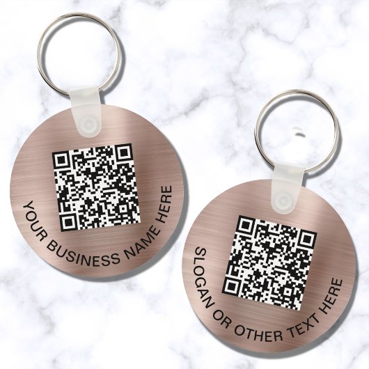 Promotionele QR Code Roos Gold Sleutelhanger