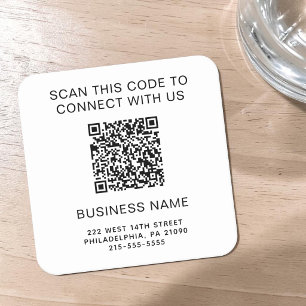 Promotionele QR-code Vierkante Kartonnen Onderzetter