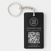 Promotionele QR-code zwart Sleutelhanger (Voorkant)