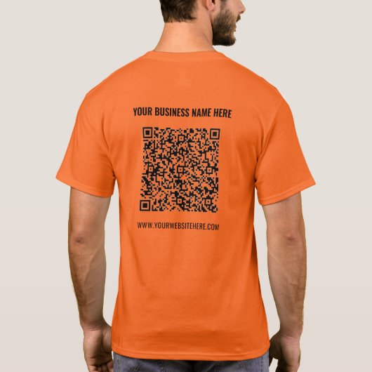 Promotionele T-Shirt Uw QR-code en aangepaste teks (Achterkant)