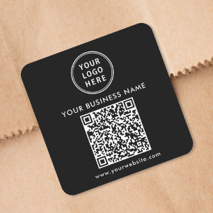 Promotionele Zakelijke Logo QR Code Zwart Vierkante Sticker