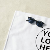 Promotionele zwart-wit zakelijke Logo & tekst Strandlaken (In situ)