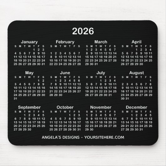 Promotionele zwart-witkalender muismat (Voorkant)