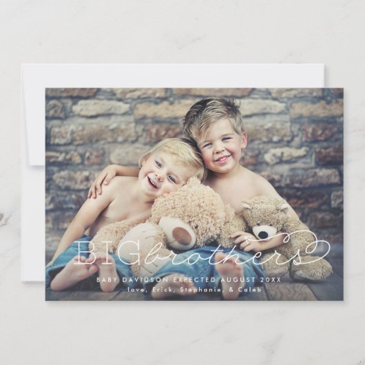 Promotions Big Brothers Photo Pregnancy Faire-part (Devant)