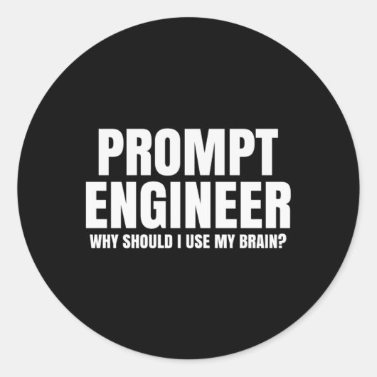 Prompt Engineer AI Expert Ronde Sticker (Voorkant)