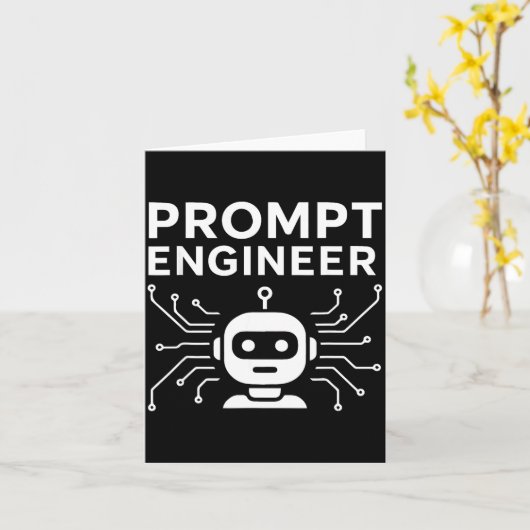 Prompt Engineer Apparel Funny Ai Tech Humor Gift Kaart (Gele Bloem)