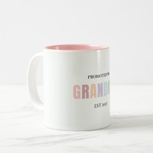 Promu à Grand-mère EST 2025 Mug | Personnalisé (Devant gauche)
