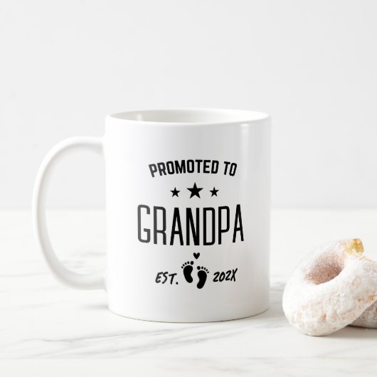 Promu à GrandPa Grossesse Faire-part Mug (Avec donut)