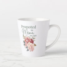 Promu à Mema Mug - Cadeau Floral Grand-Mère