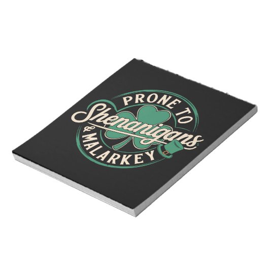 Prone to Shenanigans & Malarkey St Patrick's Day Notitieblok (Gedraaid)