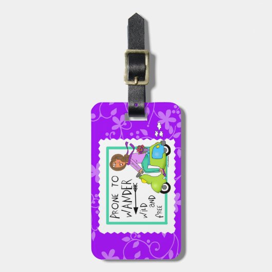 Prone to Wander Wild and Free Bagagelabel (Voorkant verticaal)