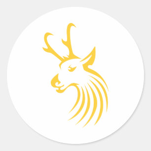 Pronghorn Antelope in Swish Drawing Style Ronde Sticker