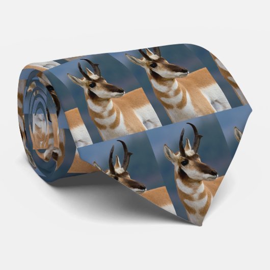 Pronghorn Portrait Stropdas (Opgerold)