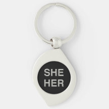 Pronoun Metal Sleutelhanger (zij/haar)
