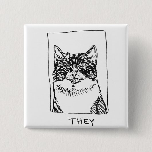 Pronoun pin vierkante button 5,1 cm (Voorkant)