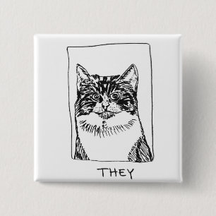 Pronoun pin vierkante button 5,1 cm