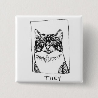 Pronoun pin vierkante button 5,1 cm