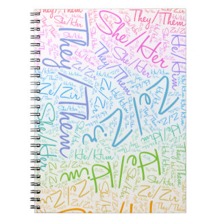 Pronoun pride gender queer rainbow lgbtqa notitieboek