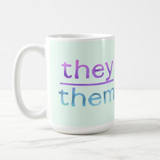 Pronoun They Them Colorful Mug (Gauche)
