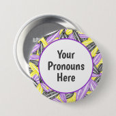 PRONOUNS Nonbinary Pride Abstract Zen bloemblad Ronde Button 7,6 Cm (Voorkant /achterkant)