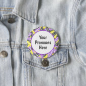 PRONOUNS Nonbinary Pride Abstract Zen bloemblad Ronde Button 7,6 Cm (In situ)