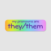 Pronouns Pin "Ze/Them" Naamplaatje (Voorkant)