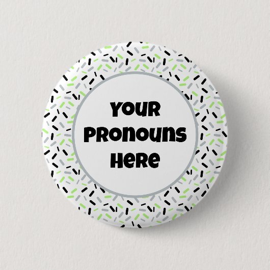 PRONOUNS Rainbow Sprinkles Agender Pride Flag Ronde Button 5,7 Cm (Voorkant)