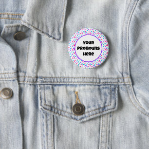 PRONOUNS Rainbow Sprinkles Androgyne Pride Flag Ronde Button 5,7 Cm