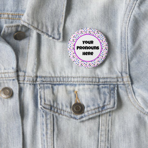 PRONOUNS Rainbow Sprinkles Genderfluid Pride Flag Ronde Button 5,7 Cm