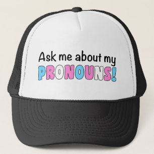 Pronouns Trucker Hat (Trans Pride) Trucker Pet