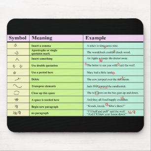 Proofreader-tekens Muismat