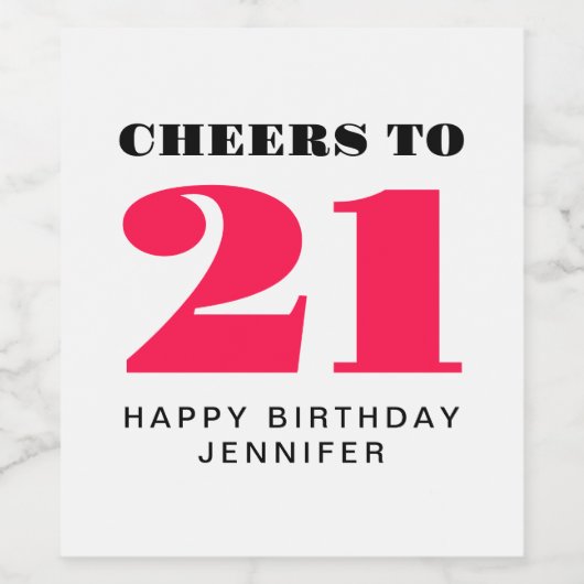 Proost 21 jaar wijn etiket (Enkel label)