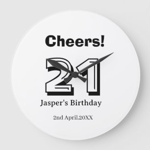 Proost 21 verjaardag vet letter naam jongen man ca grote klok