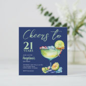 Proost 21e verjaardag Margarita Kaart (Staand voorkant)