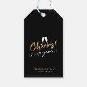 Proost 30 jaar Chique Gold Black Volwassen Verjaar Cadeaulabel (Voorkant)