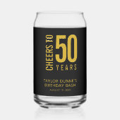 Proost 50 jaar blikvorm glas (Achterkant)