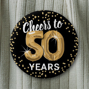Proost 50 jaar Verjaardag Ronde Button 5,7 Cm