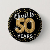 Proost 50 jaar Verjaardag Ronde Button 5,7 Cm (Voorkant)