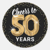 Proost 50 jaar volwassen ronde sticker (Voorkant)