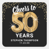 Proost 50 jaar volwassen vierkante sticker (Voorkant)