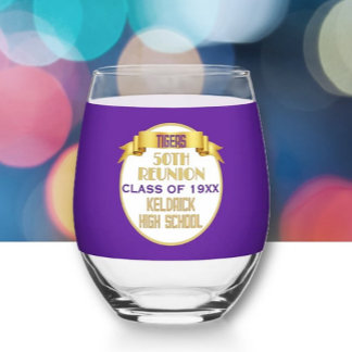 Proost! 50ste klasreünie wijnglas zonder voet