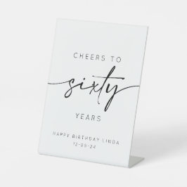 Proost 60 jaar 60ste verjaardag reclamebord met voetstuk