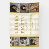 Proost 80 jaar Fotocollage 80e verjaardag Spandoek (Verticaal)