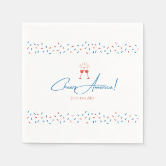 Proost Amerika! - Vierde juli cocktailservetten Servet
