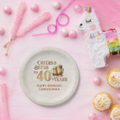 Proost & bier 40e verjaardag papieren bordje (Feest)